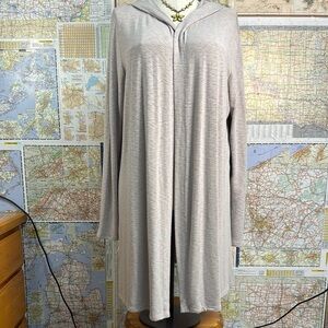 Stitch Fix Long Hooded Soft Cardigan in Dove Gray